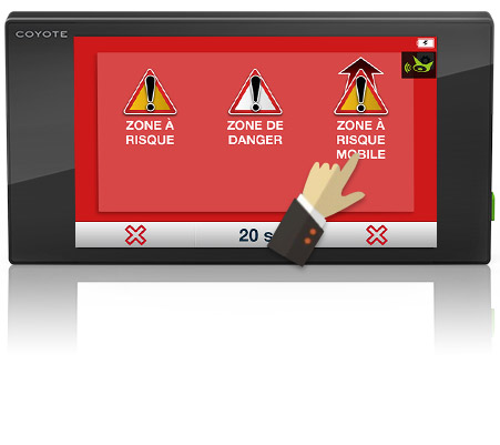 écran NAV zone de danger