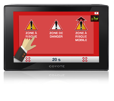 écran NAV zone de danger
