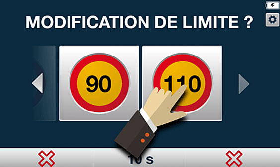 Sélectionnez la vitesse souhaitée en vous aidant des flèches