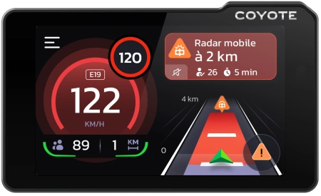 Coyote Max affichage vitesse permanente